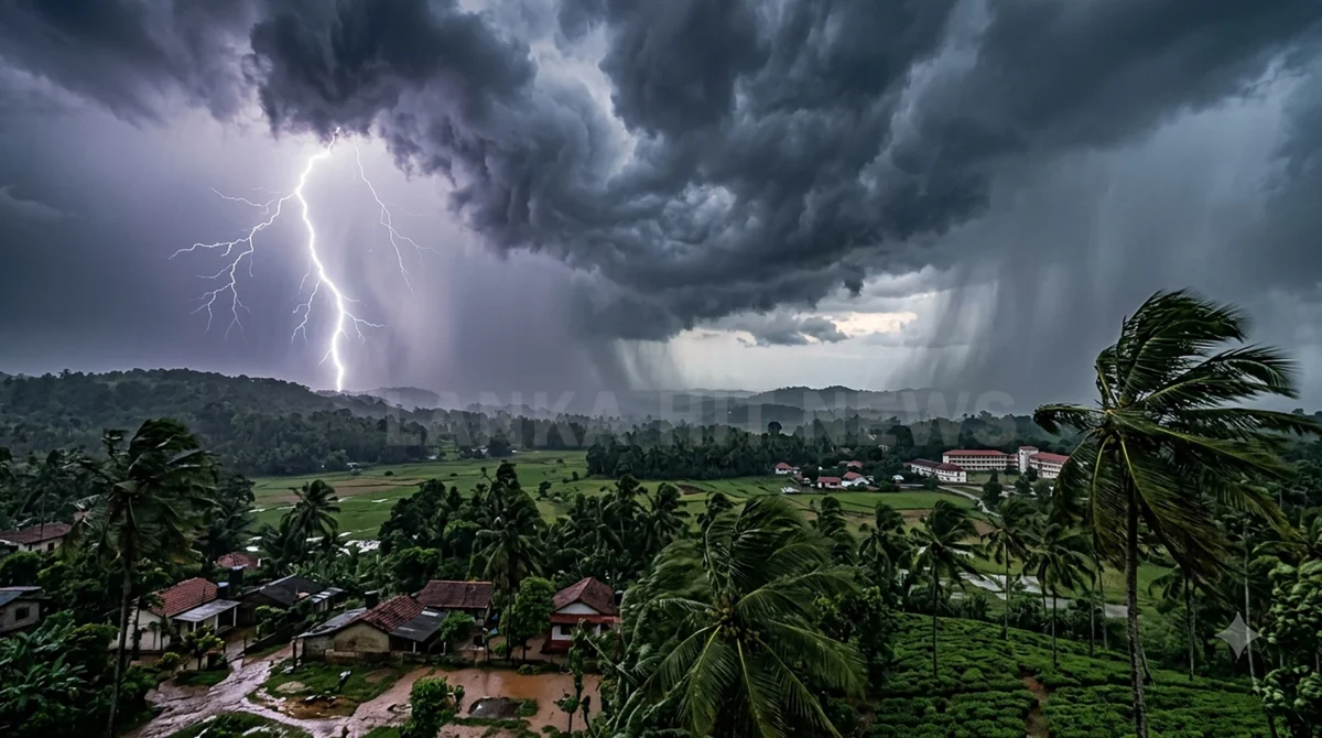 ශ්‍රී ලංකාවේ පළාත් කිහිපයකට පස්වරු 2.00න් පසුව ගිගුරුම් සහිත වැසි සහ තද සුළං ඇතිවන බව පෙන්වන කාලගුණ සිතියම