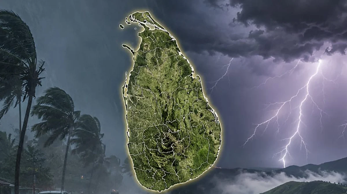 අද කාලගුණය අනුව ශ්‍රී ලංකාවේ ප්‍රදේශ රැසකට වැසි සහ තද සුළං ඇතිවිය හැකි බවට දැනුම්දීම